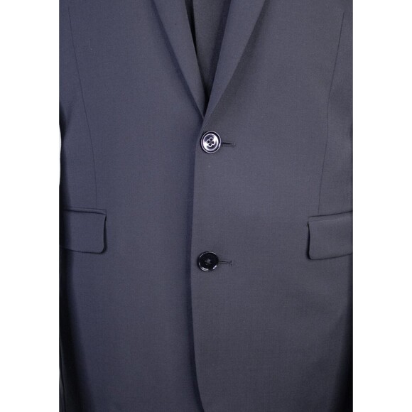 Express Men's Sport Coat Blazer Two Button Solid Black Wool Blend EXTRA SLIM 39L - Picture 3 of 14